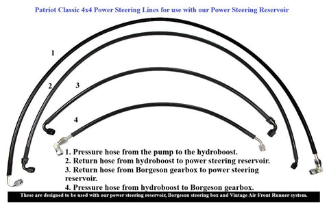 Early Bronco Hydro Boost Power Steering Lines Patriot Classic